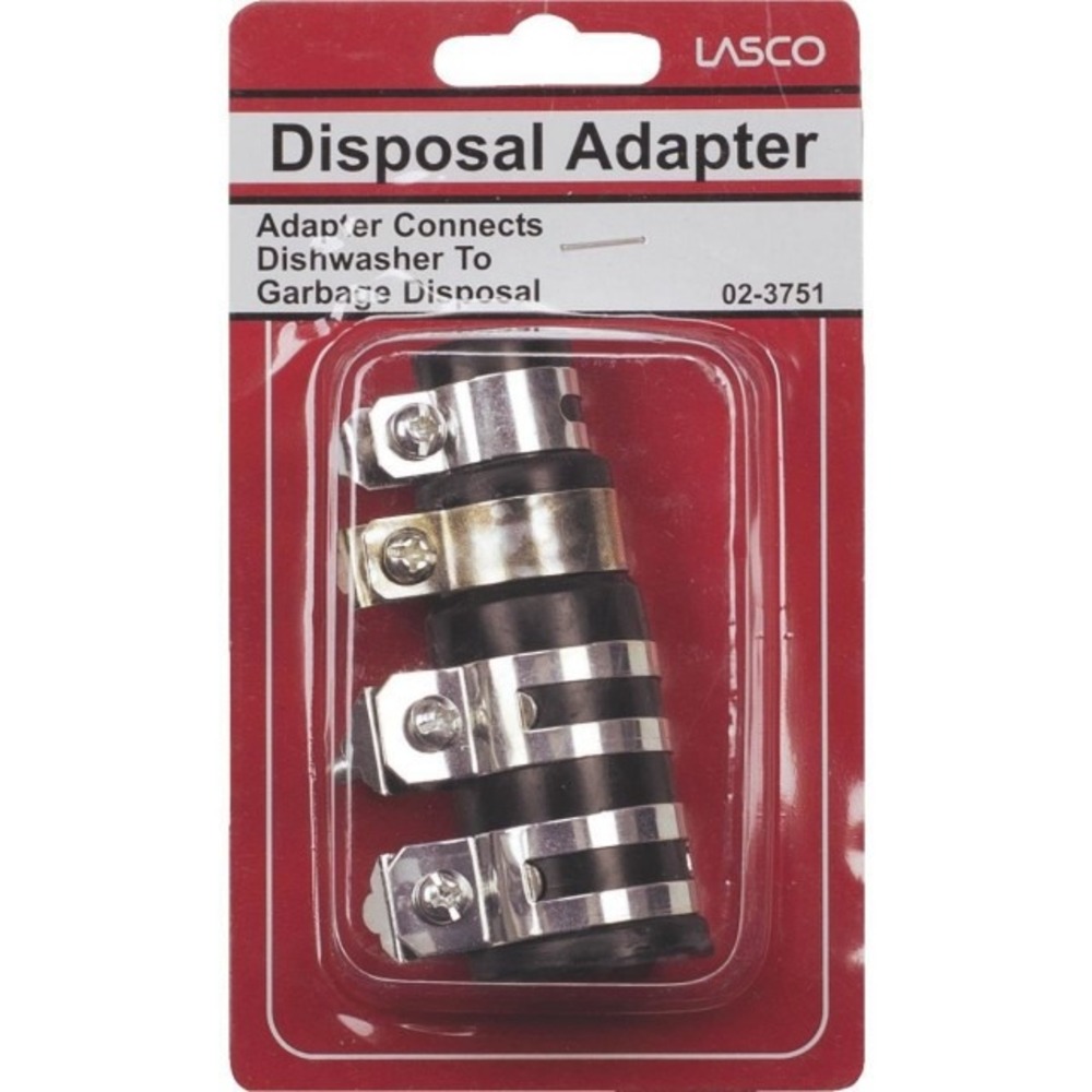 LASCO 02-3751 Black Rubber Dishwasher/Disposal Drain Hose Connector with Clamps